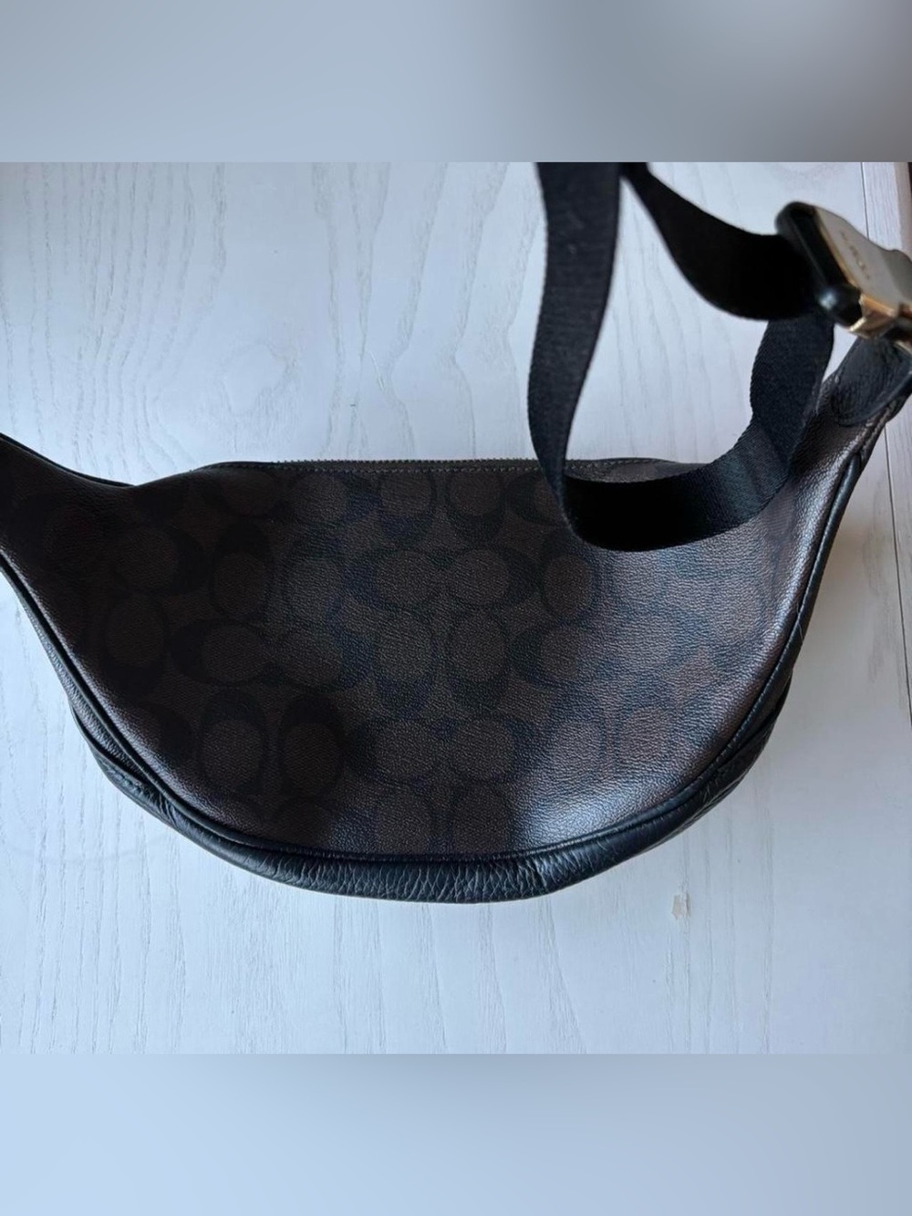 Coach Black Brown Leather Belt Bag - Picture 2 of 7